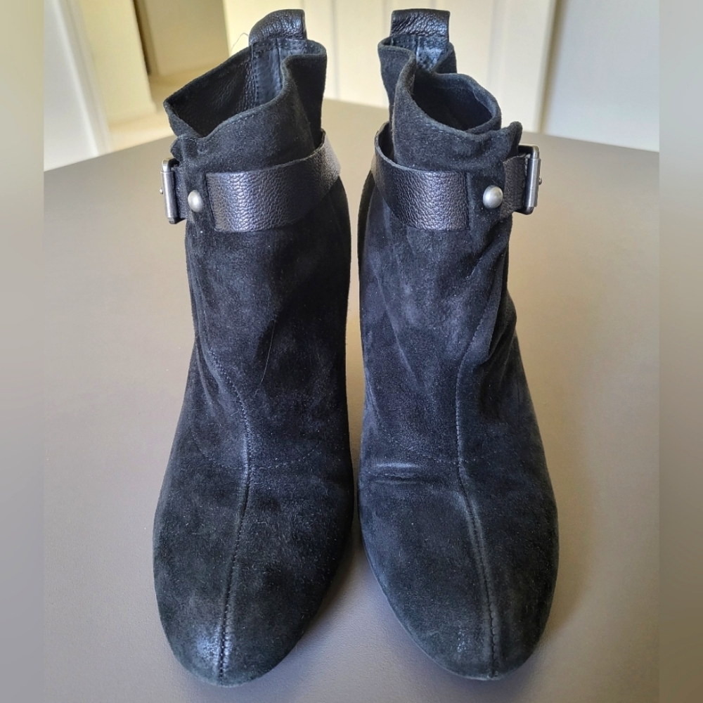 Nine West Black Suede Leather Booties 6.5M